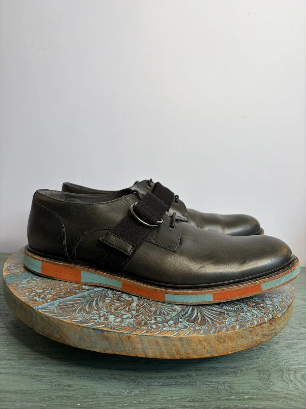 Italian Viktor & Rolf Men’s Black Leather Lace Up Oxford Shoes Size 45